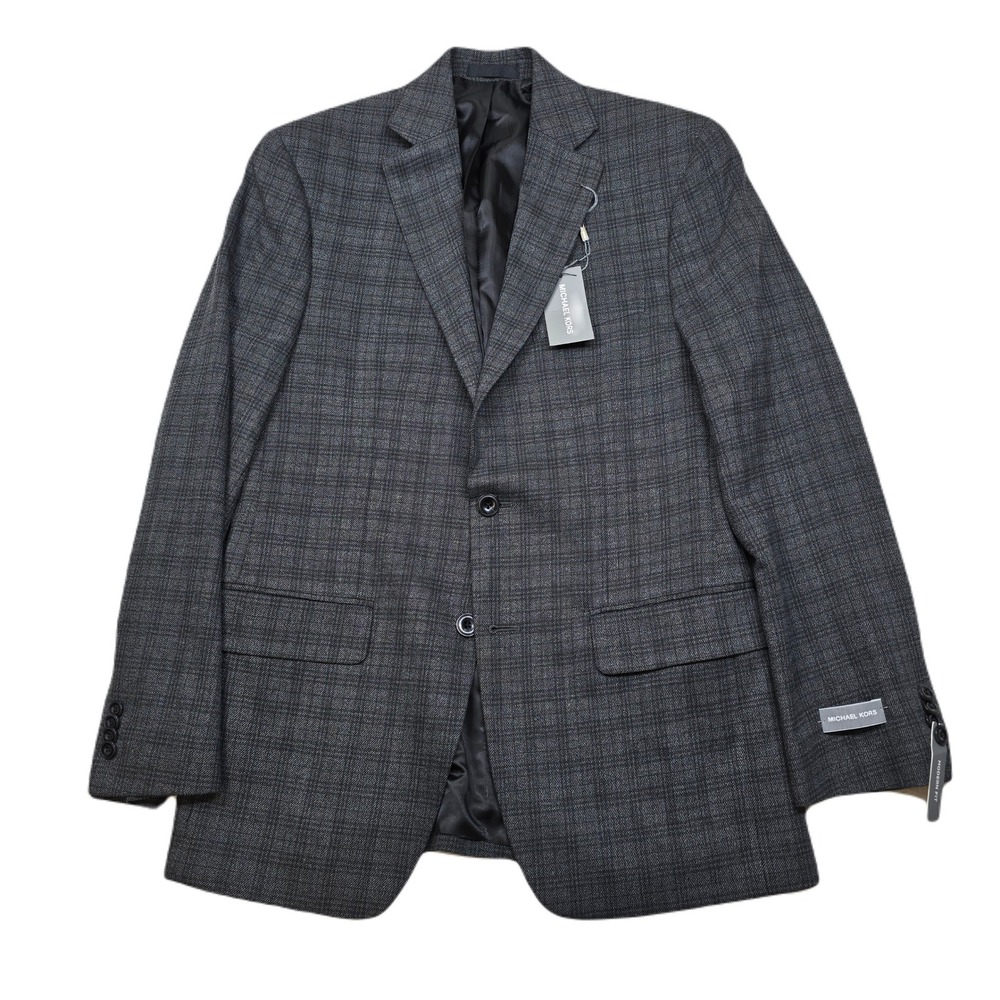 Michael‎ Kors Plaid Sport Coat Mens 36R 36 Gray Modern Fit NEW $295